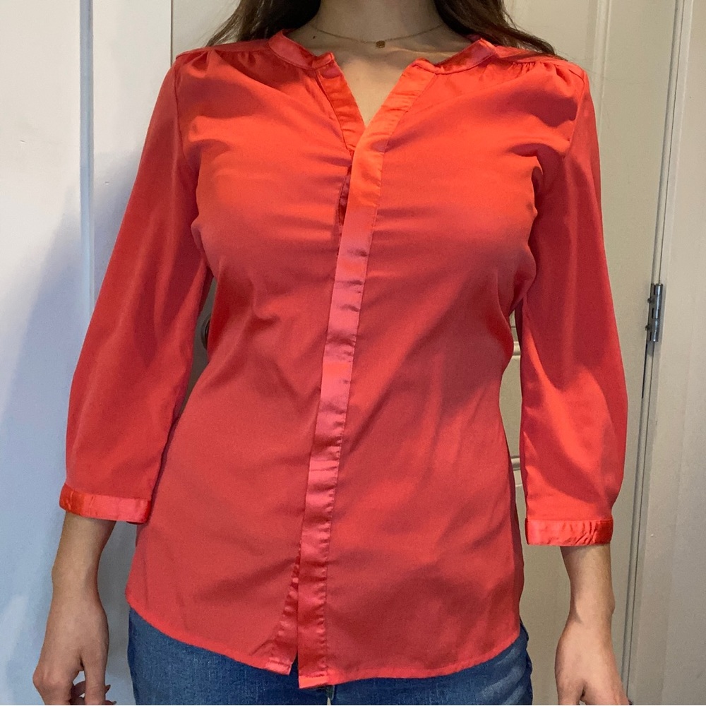 BANANA REPUBLIC Bright Red-Orange Blouse